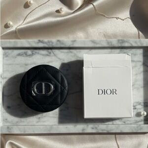 Dior Beaute Black Quilted Compact with Silver Logo